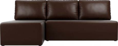 Угловой диван «Поло» Коричневый, Экокожа, левый