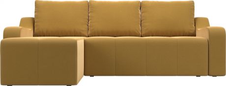 Угловой диван-кровать «Элида» Желтый, Микровельвет, левый