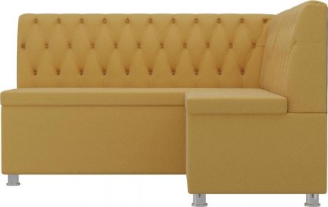 Кухонный угловой диван «Мирта» Желтый, Микровельвет, правый