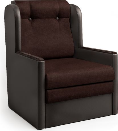 Кресло-кровать «Классика Д» Шоколад, рогожка, экокожа