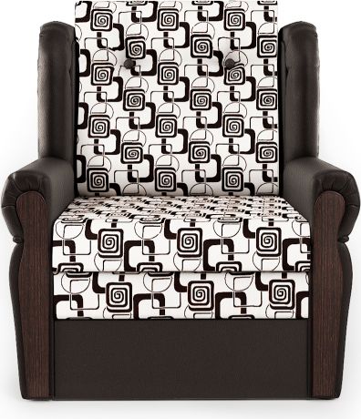 Кресло-кровать «Классика М» Ромб, шоколад, ткань, экокожа