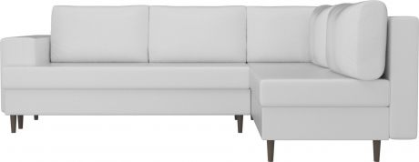 Угловой диван-кровать «Сильвана» Белый, Экокожа, правый