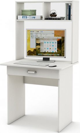 Письменный стол «Лайт 1Я» с надстройкой Белый