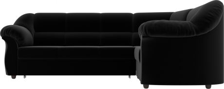 Угловой диван-кровать «Карнелла» Черный, Микровельвет, правый