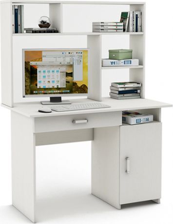 Письменный стол «Лайт 3Я» с надстройкой Белый
