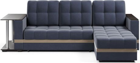 Угловой диван-кровать «Атланта классик со столом» Blue, правый