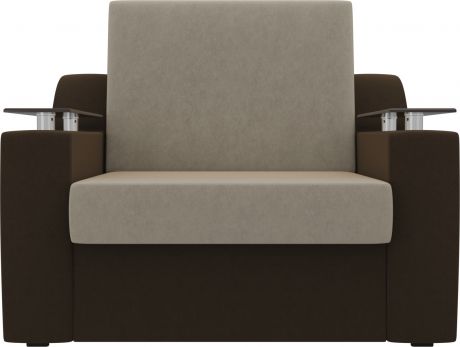 Кресло-кровать «Сенатор 60» бежевыйкоричневый, Микровельвет