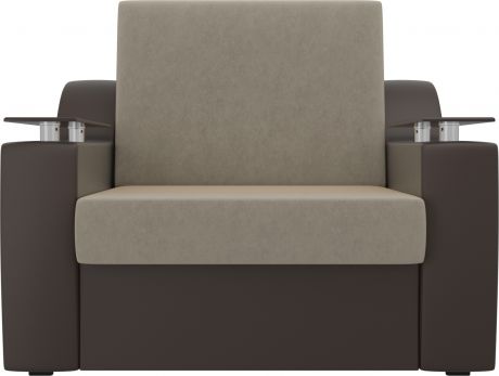 Кресло-кровать «Сенатор 60» бежевыйкоричневый, МикровельветЭкокожа