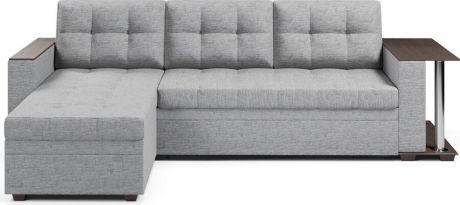 Угловой диван-кровать «Атланта со столом» Gray, рогожка, левый