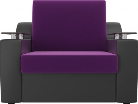 Кресло-кровать «Сенатор 80» ФиолетовыйЧерный, МикровельветЭкокожа