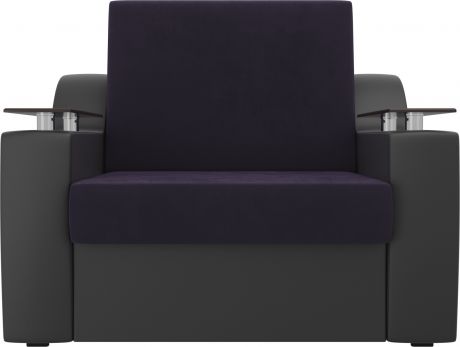 Кресло-кровать «Сенатор 80» ФиолетовыйЧерный, ВелюрЭкокожа