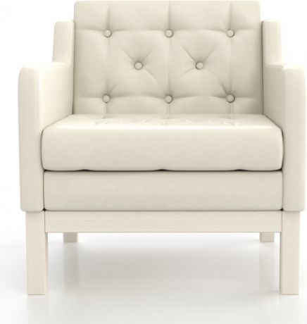 Кресло «Айверс» Victoria white, дуб беленый, экокожа