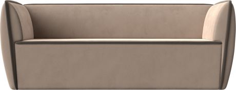 Трехместный диван «Бергамо» бежевыйкоричневый, Велюр