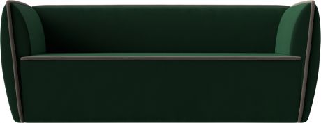 Трехместный диван «Бергамо» зеленыйкоричневый, Велюр