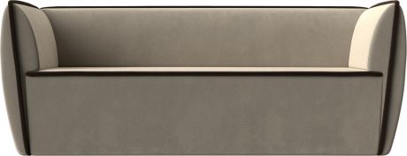 Трехместный диван «Бергамо» бежевыйкоричневый, Микровельвет