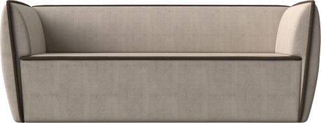 Трехместный диван «Бергамо» бежевыйкоричневый, Рогожка