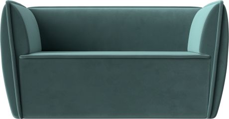 Двухместный диван «Бергамо» бирюзовый, Велюр