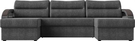 Угловой П-образный диван «Форсайт» Серый, Рогожка