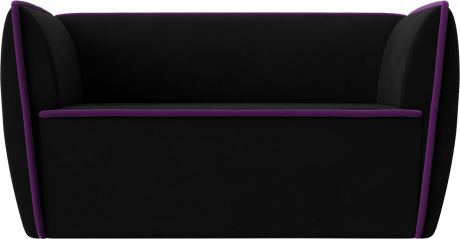 Двухместный диван «Бергамо» черный\фиолетовый, Микровельвет