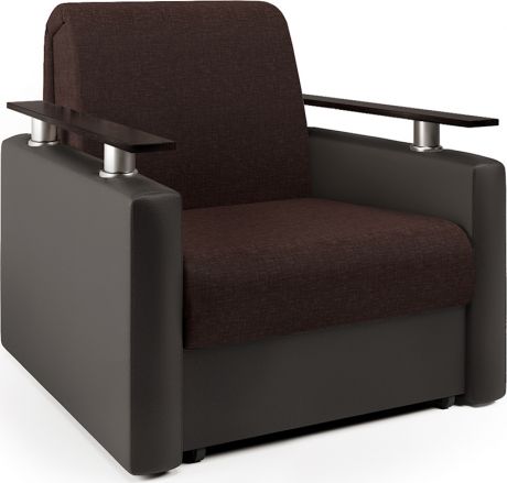 Кресло-кровать «Шарм» Шоколад, рогожка, экокожа