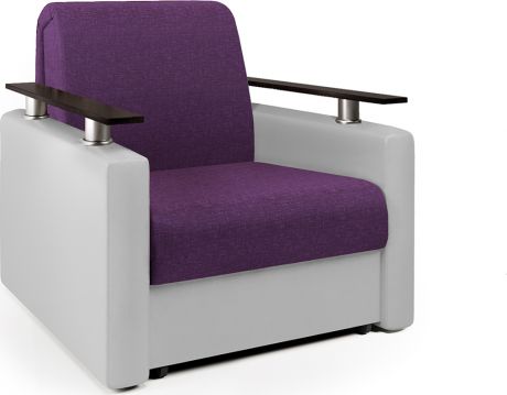 Кресло-кровать «Шарм» Фиолетовый, белый, рогожка, экокожа