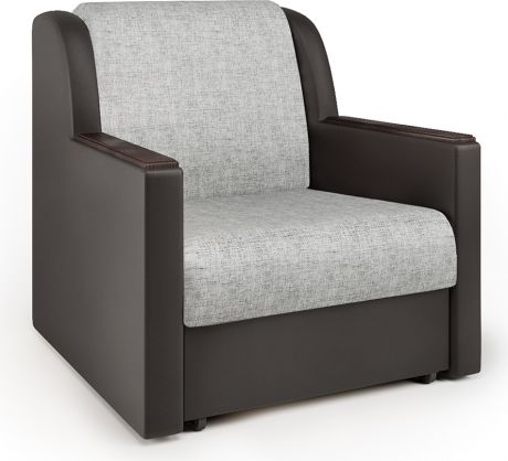 Кресло-кровать «Аккорд Д» Шоколад, серый, шенилл, экокожа