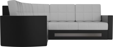 Угловой диван-кровать «Белла» БелыйЧерный, Экокожа, левый
