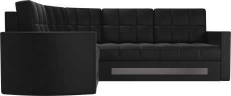 Угловой диван-кровать «Белла» Черный, Экокожа, левый