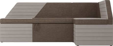 Кухонный угловой диван-кровать «Дуглас» КоричневыйБежевый, Рогожка, правый