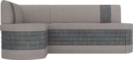 Кухонный угловой диван-кровать «Токио» бежевыйСерый, Рогожка, левый
