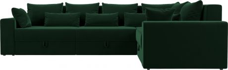 Угловой диван-кровать «Майами Long» Зеленый, Велюр, правый