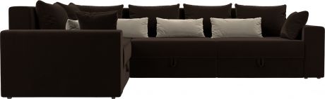 Угловой диван-кровать «Майами Long» КоричневыйКоричневыйБежевый, Микровельвет, левый