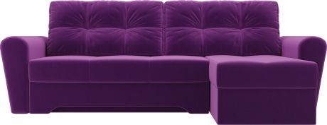 Угловой диван-кровать «Амстердам» Фиолетовый, Микровельвет, правый