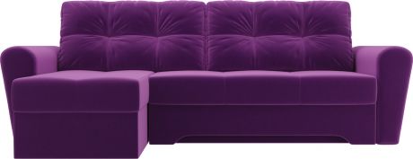 Угловой диван-кровать «Амстердам» Фиолетовый, Микровельвет, левый