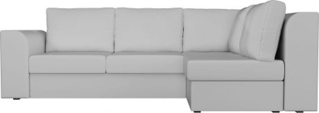 Угловой диван-кровать «Пауэр» Белый, Экокожа, правый