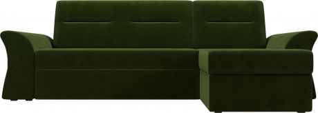 Угловой диван-кровать «Клайд» Зеленый, Микровельвет, правый