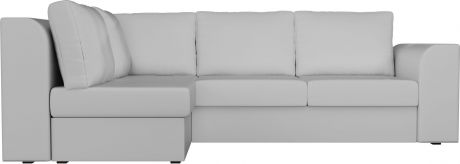 Угловой диван-кровать «Пауэр» Белый, Экокожа, левый