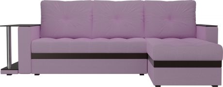Угловой диван-кровать «Атланта М» Сиреневый, Микровельвет, правый