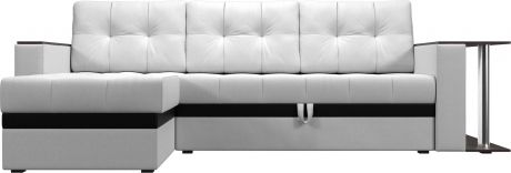 Угловой диван-кровать «Атланта М» Белый, Экокожа, левый