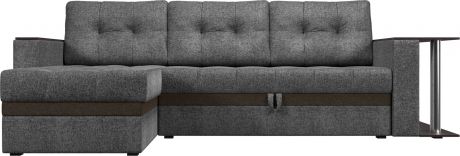 Угловой диван-кровать «Атланта М» Серыйкоричневый, Рогожка, левый