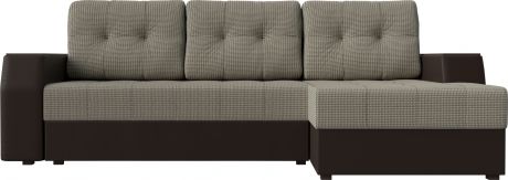 Угловой диван-кровать «Эмир БС» Корфу 02\коричневый, Корфу\экокожа, правый