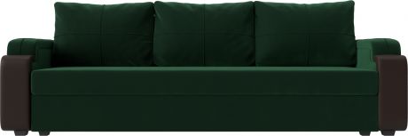 Диван-кровать «Николь Лайт» зеленыйкоричневый, ВелюрЭкокожа