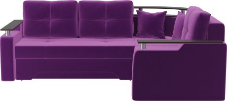 Угловой диван-кровать «Комфорт» Фиолетовый, Микровельвет, правый
