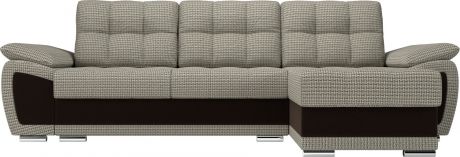 Угловой диван-кровать «Нэстор» Корфу 02коричневый, КорфуМикровельвет, правый