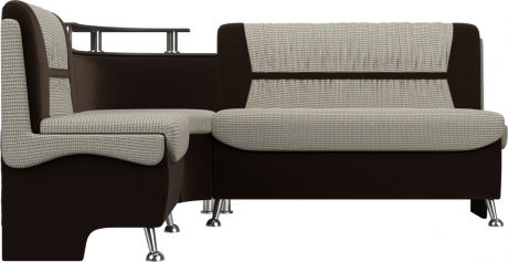 Кухонный угловой диван «Сидней» Корфу 02коричневый, КорфуМикровельвет, левый