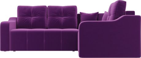 Угловой диван-кровать «Кембридж» Фиолетовый, Микровельвет, правый