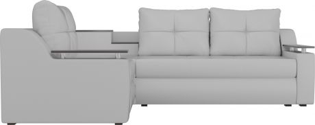 Угловой диван-кровать «Тесей» Белый, Экокожа, левый