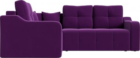 Угловой диван-кровать «Кембридж» Фиолетовый, Микровельвет, левый