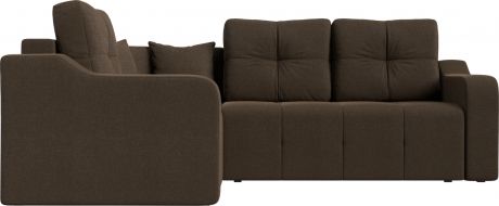 Угловой диван-кровать «Кембридж» Коричневый, Рогожка, левый