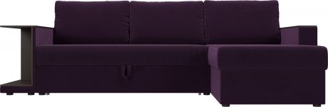 Угловой диван-кровать «Атланта С» Фиолетовый, Велюр, правый